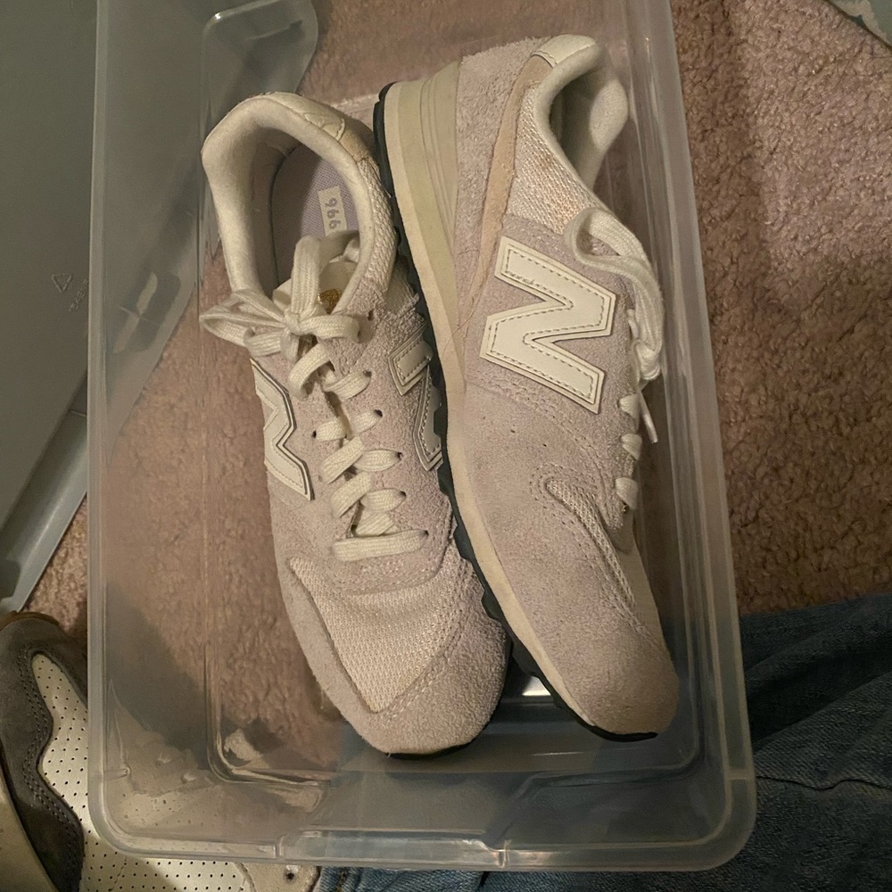 New Balance Cream Sneakers with Logo